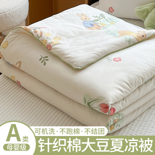 A类宝宝夏被子大豆纤维针织棉夏凉被可机洗夏季 婴儿童空调被夏天