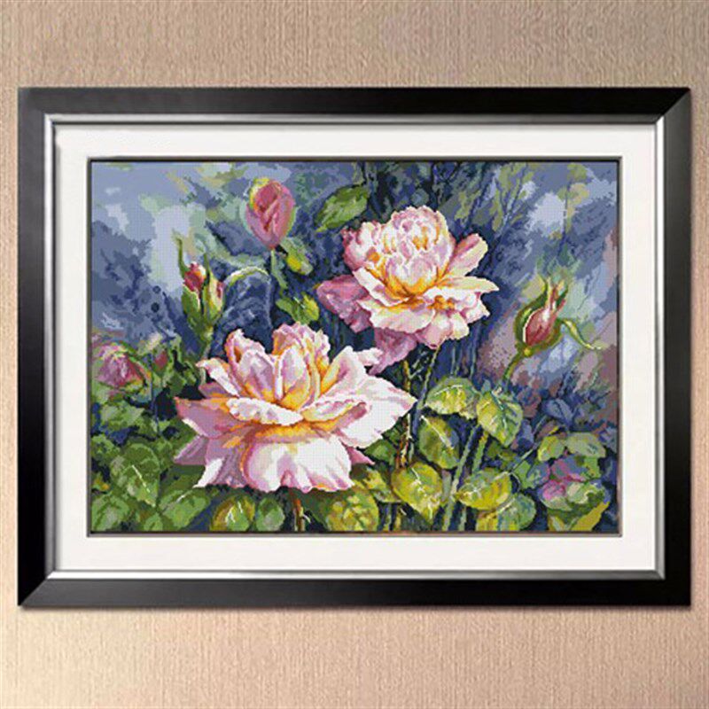 野玫瑰花儿 新款十字绣套件 植物花卉 客厅卧室 精准印花