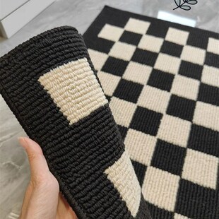 棋盘格编织入户门地垫防滑天津客厅家用吸水进门浴室脚女孩卧室