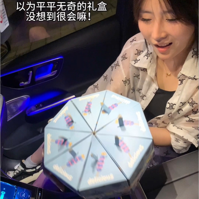 自制洞洞乐惊喜礼物盲盒三角形蛋糕盒戳戳乐空盒生日情人节礼物盒