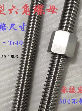 不锈钢T型六角螺母TR10*2T12T14T16*3T20T24*4T25T28*5tr30-T40*6