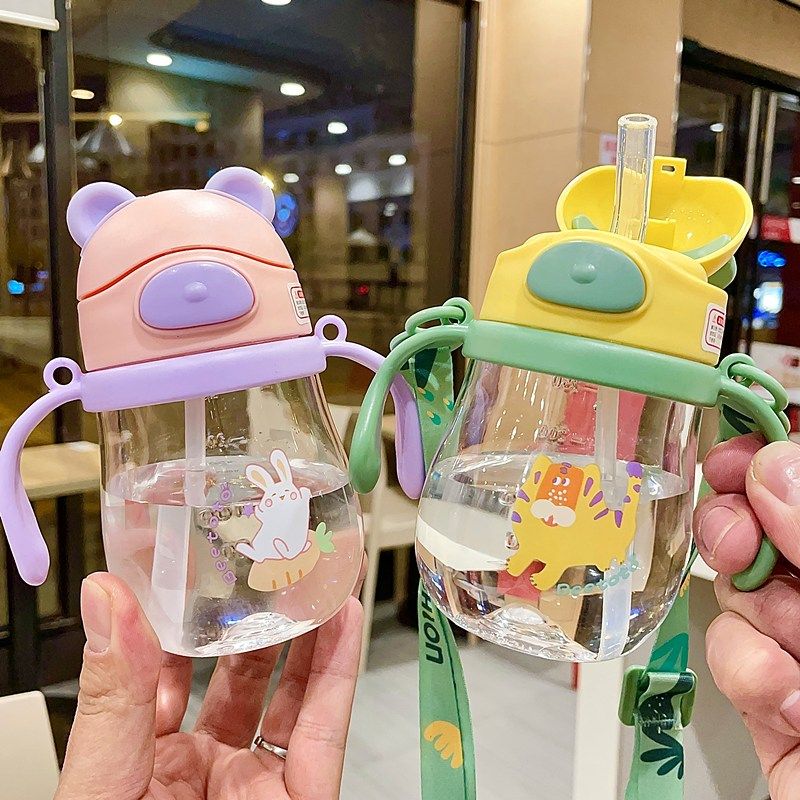 水杯儿童学饮杯带吸管手柄一岁宝宝刻度杯子喝水瓶幼儿园可爱奶瓶