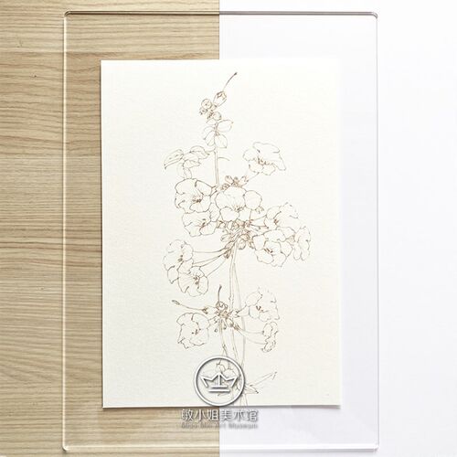 敏小姐 亚克力透明绘画板便携简易调色盘 手绘水彩画素描防污垫板
