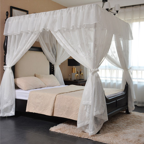 东南亚风美式古典中式床幔纱四柱架子床幔床帘蚊帐婚庆公主床纱幔