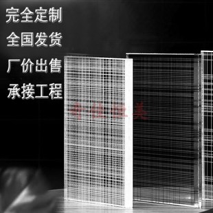 夹丝玻璃隔断移门推拉门定制钢化山水画夹绢玻璃屏风酒店艺术玻璃