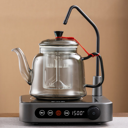 2023新款抽水电陶炉煮茶器烧茶壶电热蒸煮茶壶一体玻璃养生烧水壶