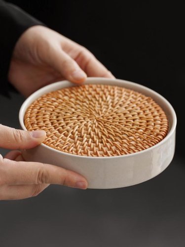 森之板干泡桌，功夫盖，碗，壶架，茶具，配件，手工藤壶底，水壶