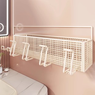 浴室置物架吹风机支架卫生间厕所壁挂收纳架免打孔洗漱台牙刷架子