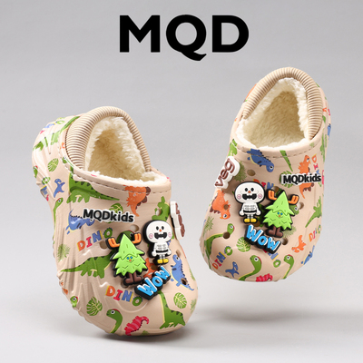 MQD儿童棉拖鞋男童冬季室内宝宝家居鞋加绒保暖男孩外穿包跟棉鞋