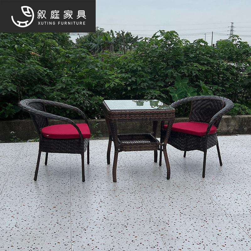 户外桌椅庭院阳台休闲藤椅三件套露台室内外藤椅藤编椅子茶几组合