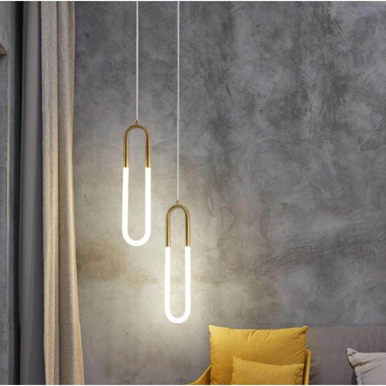 北欧创意U形吊灯床头餐厅吧台后现代展厅个性小吊灯