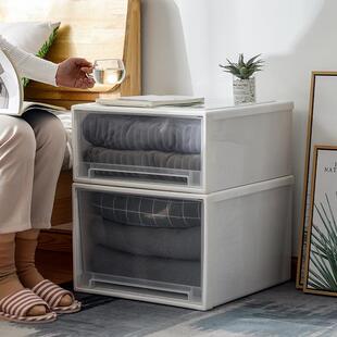 加厚衣物抽屉式收纳柜儿童收纳箱衣柜储物柜毛衣收纳盒叠加整理箱