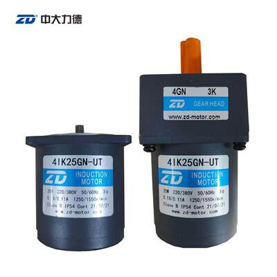 ZD中大25W定速调速220/380V交流减速电机马达4IK25GN-UT/4GN3K