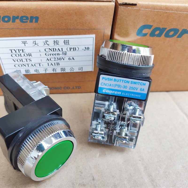 正品 caoren超能平头自复按钮CNDA1(PB)-30可代替TBF-30安装孔30