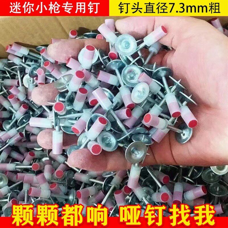 进口品质迷你炮钉一体钉圆片钉线管固定管卡钉迷你紧固器专用钉水