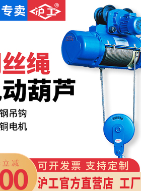 沪工CD1钢丝绳电动葫芦0.5吨1T2吨5吨3米6米电动葫芦导绳器起重机
