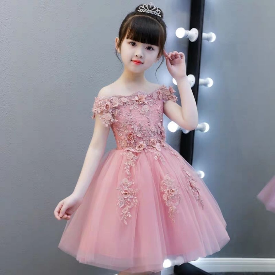 2022女童晚i礼服公主裙儿童婚纱花童生日表演主持人钢琴演出服夏