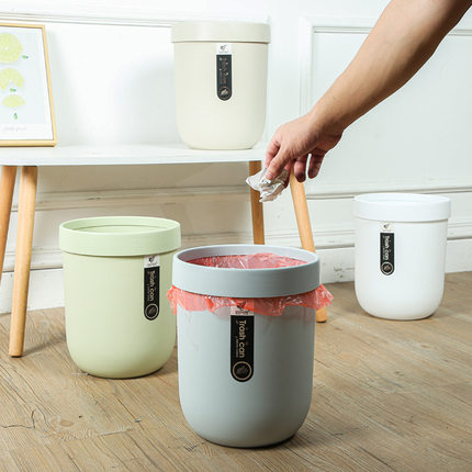 简约塑料压圈垃圾桶家用纸篓无盖垃圾桶大号圆形垃圾桶