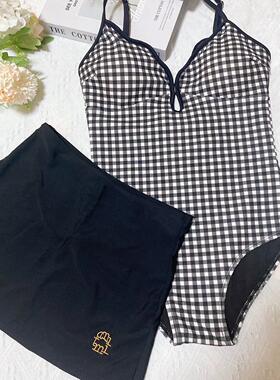 2024新款连体蓝色泳衣分体两件高级感有胸垫遮肉显瘦泳衣