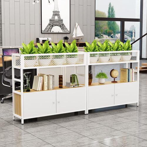 办公室隔断装饰花架矮柜护栏工业风花槽柜餐厅铁艺屏风隔断置物架