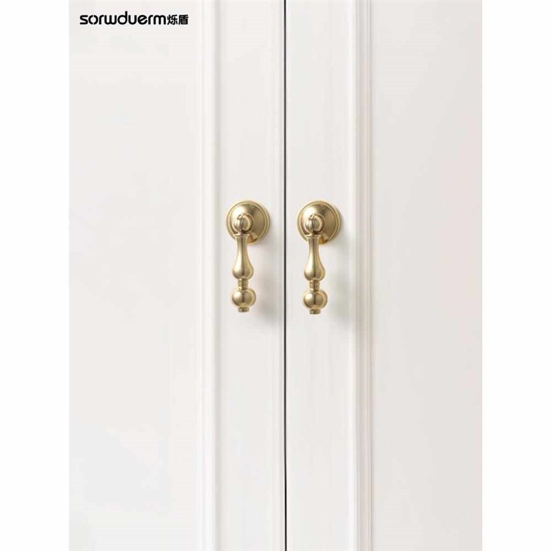 柜门抽把小屉小金色式奢孔简单现代衣柜吊拉手手轻拉手坠约法