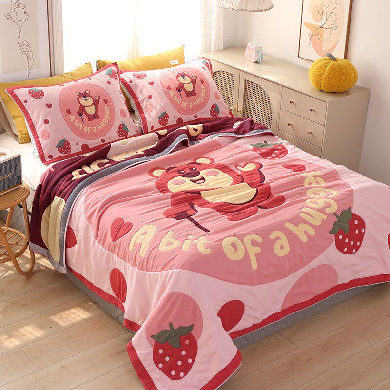 十层纯棉纱布床盖毯四o季通用午睡空调被成人家用加厚全棉毛巾被