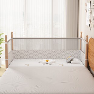 实木拼接床带护栏榉木p儿童床原木无漆宝宝加宽床边床可调节婴儿