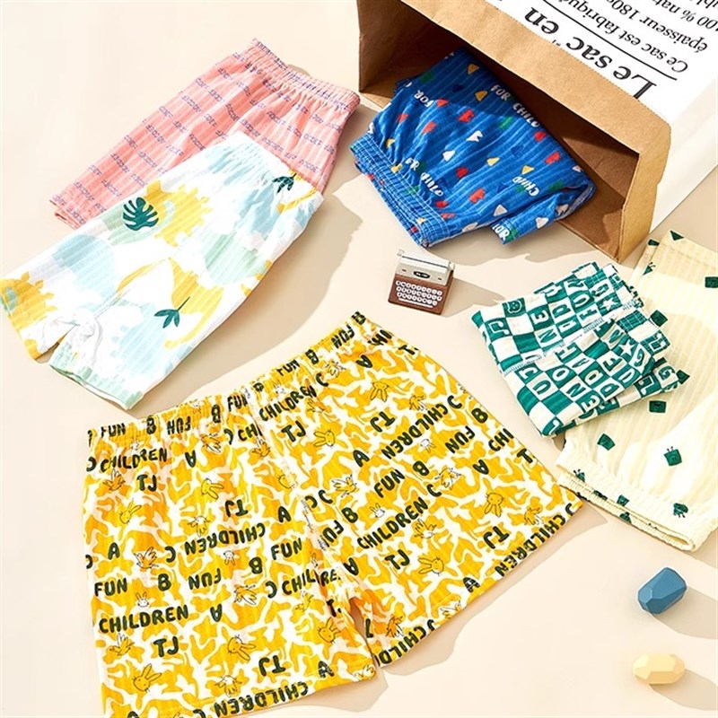 儿童内裤宽松居家阿罗裤男童女童100%L棉睡裤裤头卡通不夹屁屁