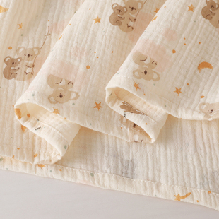 奶萌树袋熊日系可爱t考拉印花纱布睡衣女夏天卡通短袖睡裙