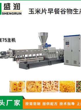 时产1000公斤膨化玉米片生产设备小型麦圈加工设备玉米片挤出机