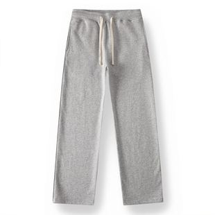 500克碳素磨毛九分裤男女冬季加绒休闲裤宽松直筒卫裤运动长裤子