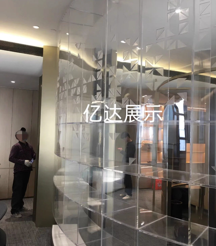 新款亚克力弧形透明吊柜办公室会议室装置