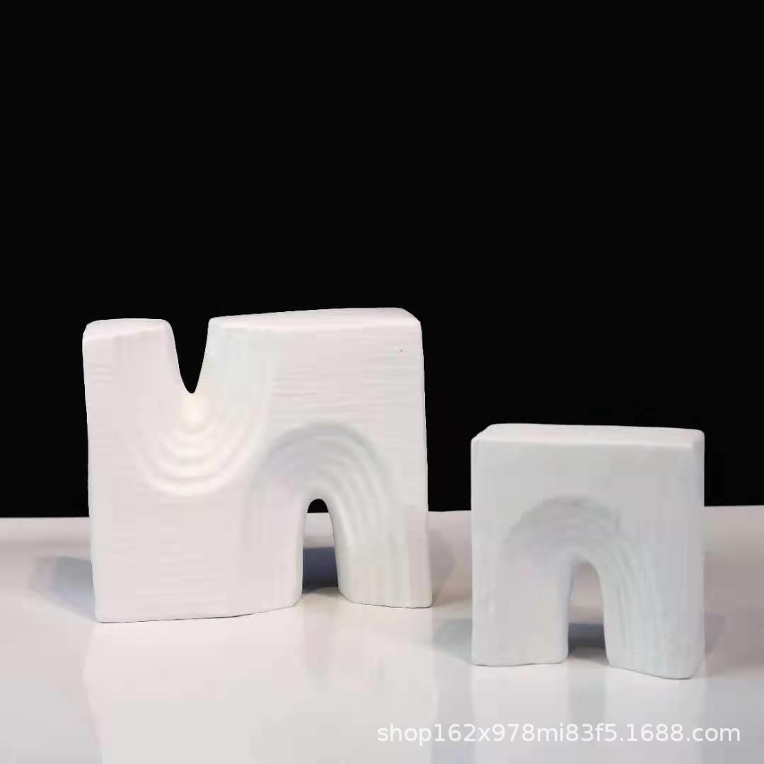 创意树脂摆件样板房售楼处桌面书柜书架几何拱桥软装摆设