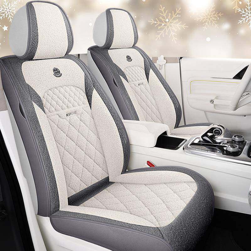 汽车坐垫冬季短绒卡通女车垫可爱毛绒座椅垫毛垫熊颗粒绒车内座垫