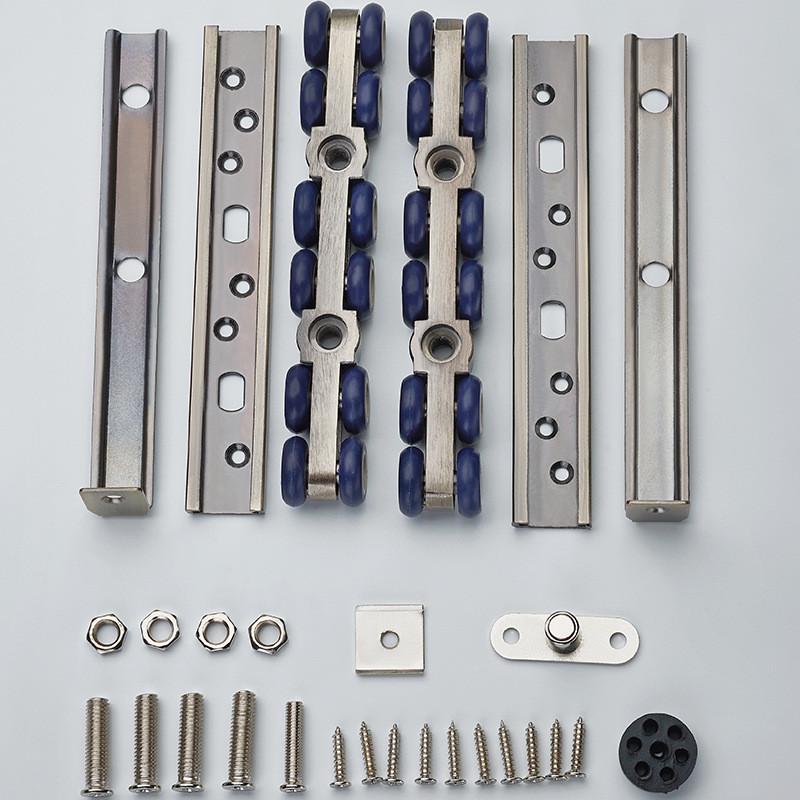 阳台推拉门厨房实木门折叠滑轨滑轮吊轮移门轮吊轨五金配件静琴萱