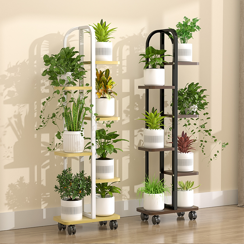 阳台花架子客厅落地式铁艺花盆托架室内可移动多肉植物摆放置物架