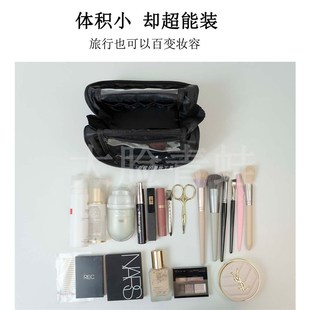 新款立式化妆包磁吸扣PU便携高级感旅行简约大容量化妆品收纳包