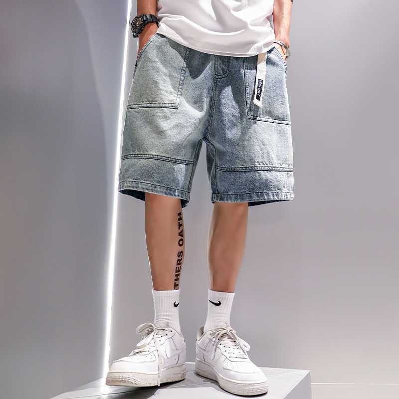 牛仔短裤男潮牌ins夏季外