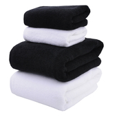 纯棉白色毛巾情侣宾馆酒店美容院洗浴专用加厚吸水擦脸家用黑浴巾
