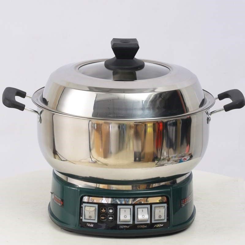 不锈钢电热锅蒸煮一体锅电炒菜锅插电饭锅多功能家用电火锅,厨房电器,电炒锅,淘宝优惠券,粉丝福利购,淘宝优惠卷