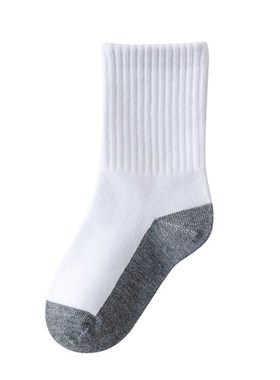 白色儿童学生袜秋冬灰底棉袜中高筒弹力袜子耐脏黑色上学袜3-16岁