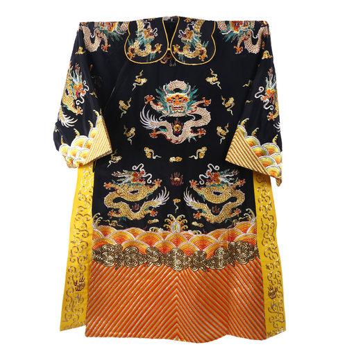 戏曲服装 绉料仿手绣团龙男蟒皇帝龙袍 包公丞相花脸状元驸马蟒袍