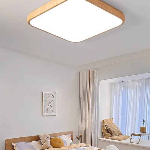 原木色LED吸顶灯新中式客厅主卧室餐厅书房阳台全光谱护眼灯具灯