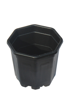 新款加厚正八角小方盆黑方 装多肉植物小花盆耐老化黑色白色包邮