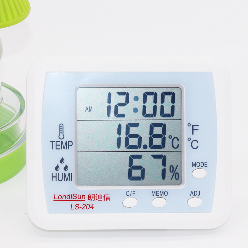 朗迪信LS-204 大屏幕室内家用电子温湿度计/带闹铃 高精度 湿度计