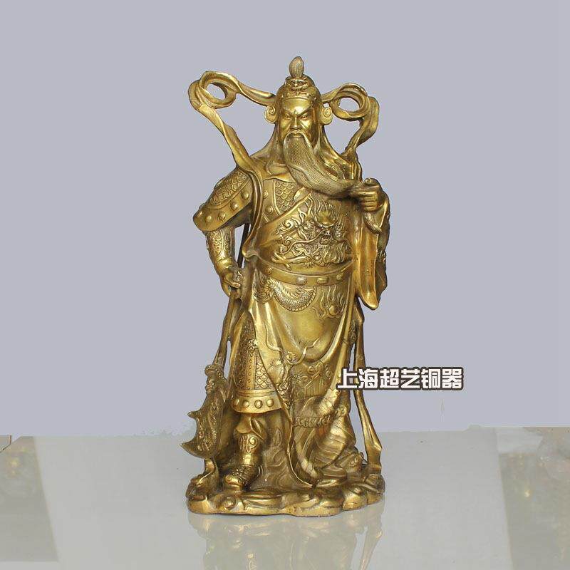 铜关公铜像摆件佛像飘带关公武财神金属工艺品生产定做