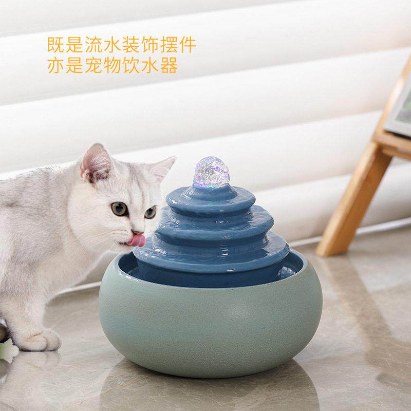 创意流水摆件循环水开业乔迁送礼礼品公室桌面摆件宠物饮水机器