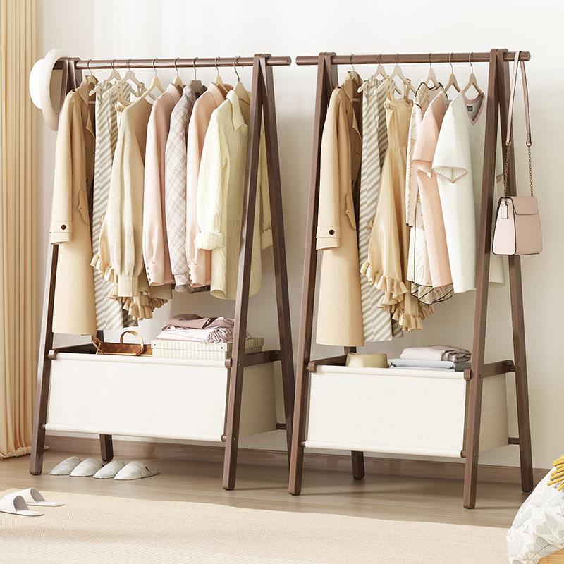 落地挂衣架家用可折叠卧室出租房简易衣帽架加粗加厚立式晾衣架子