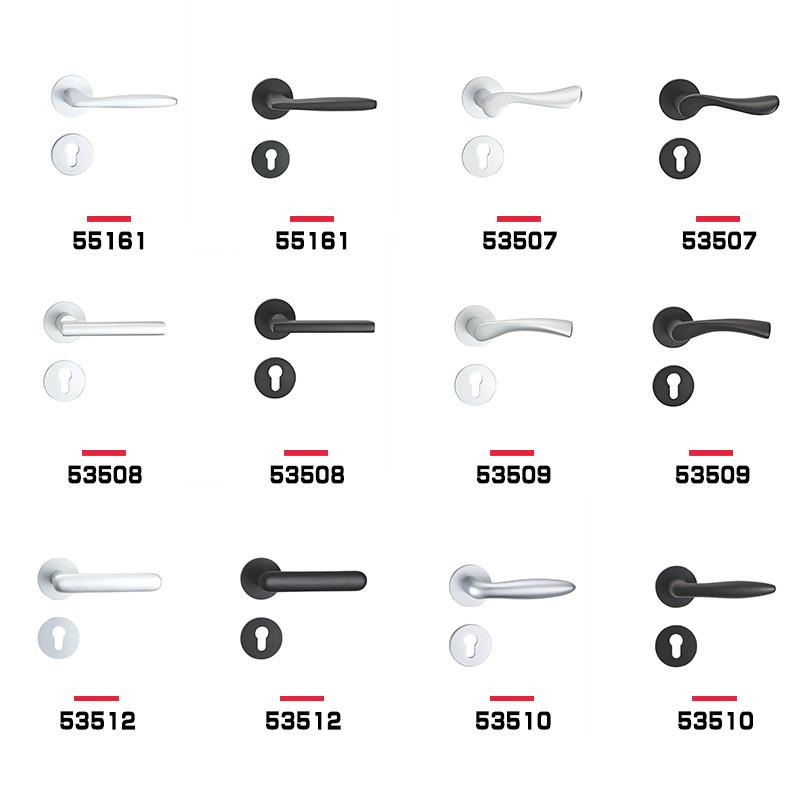 百安泰太空铝室内门锁 现代简约卧室门把手 黑色分体静音房门锁
