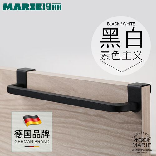 不锈钢拉手美式橱柜黑色门把手抽屉免打孔加长柜门拉手